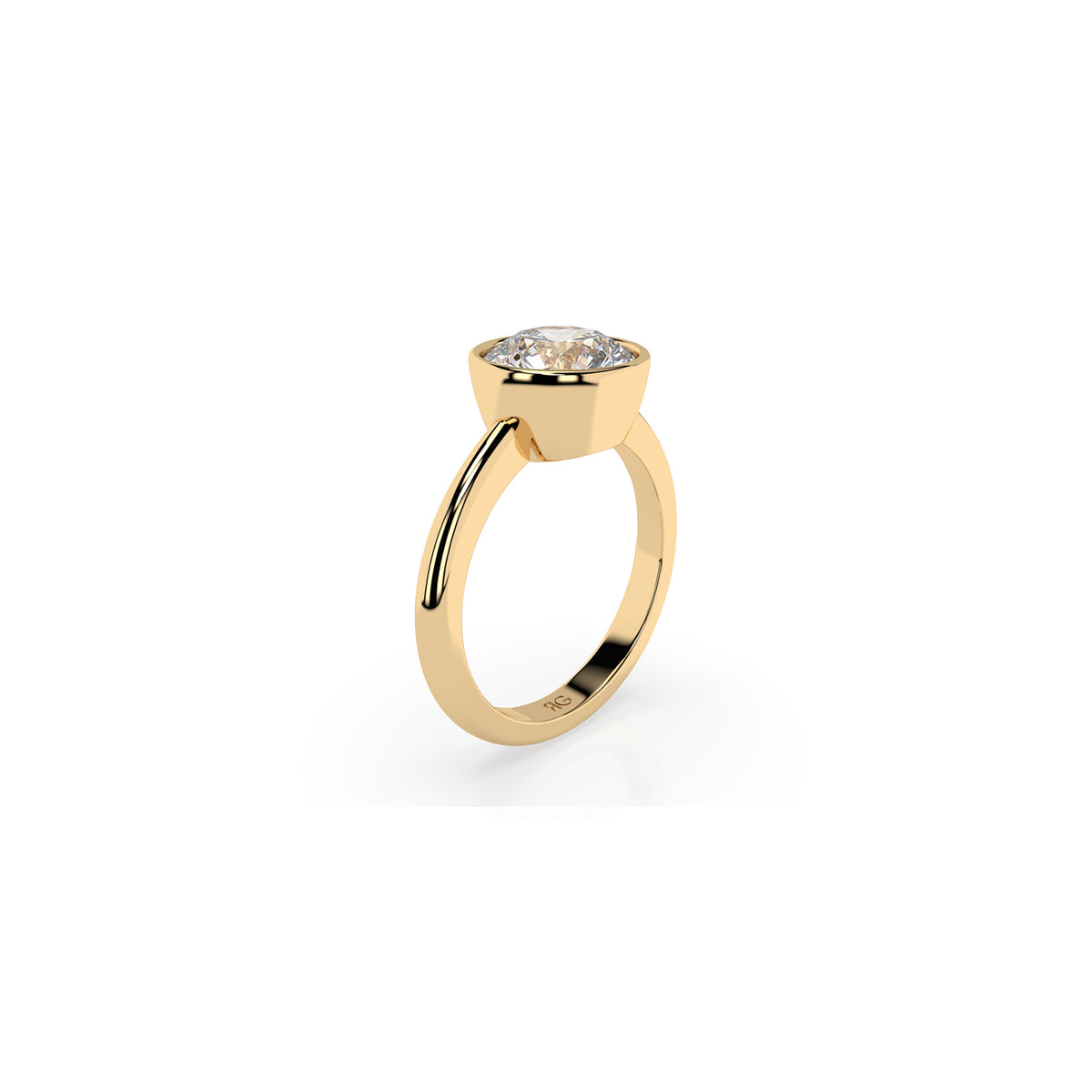 14k Round Bezel Ring