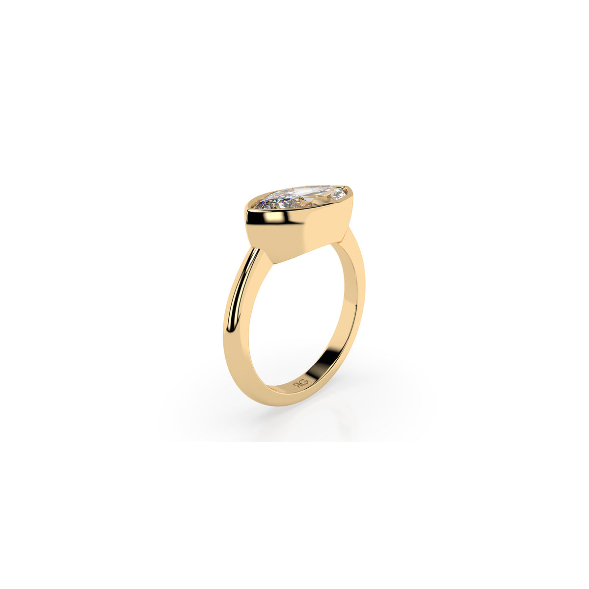14k Marquise East West Bezel Ring