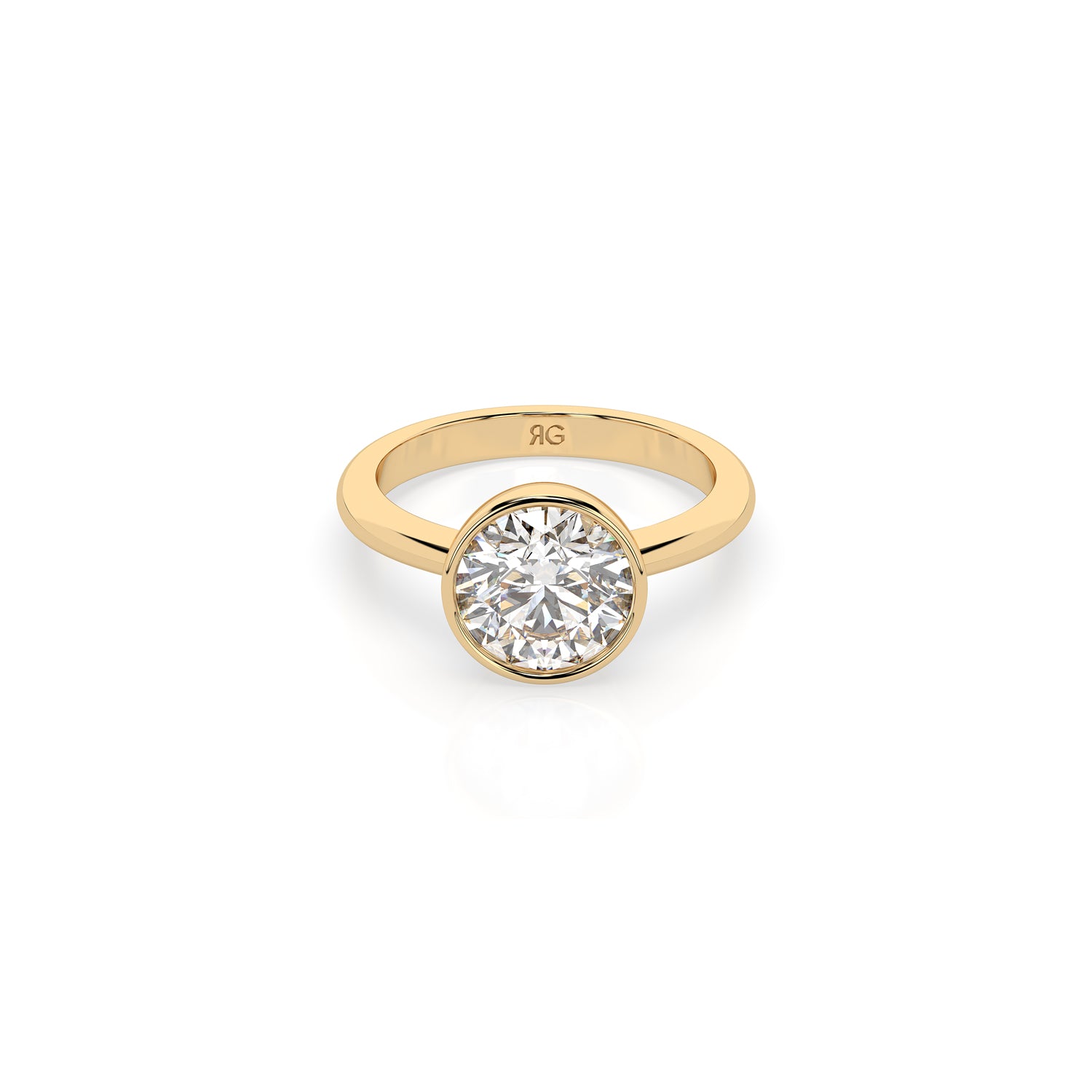 14k Round Bezel Ring