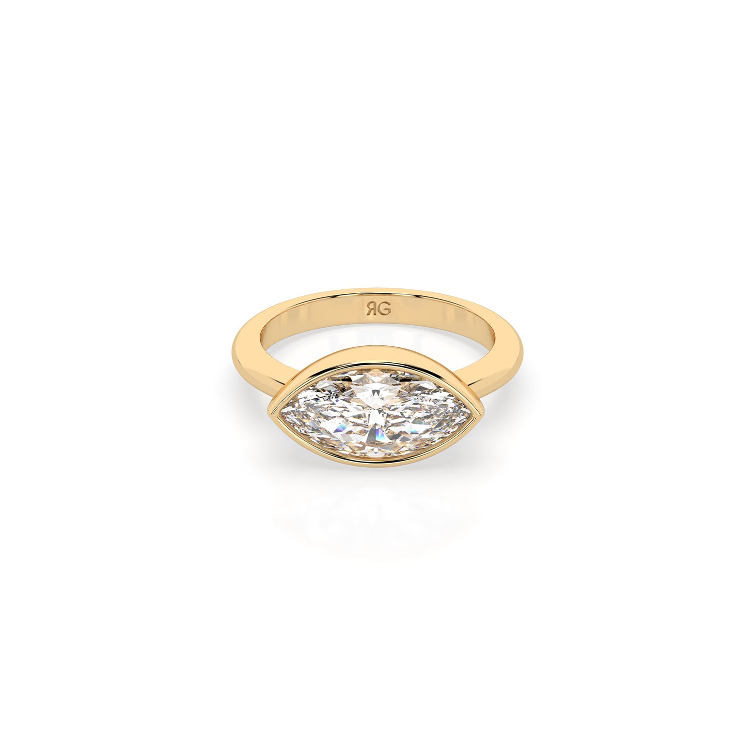 14k Marquise East West Bezel Ring