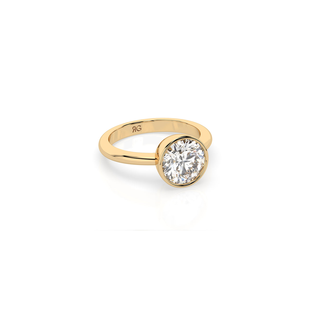 14k Round Bezel Ring