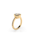 14k Round Pave Bezel Ring