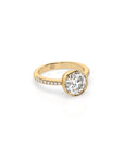 14k Round Pave Bezel Ring
