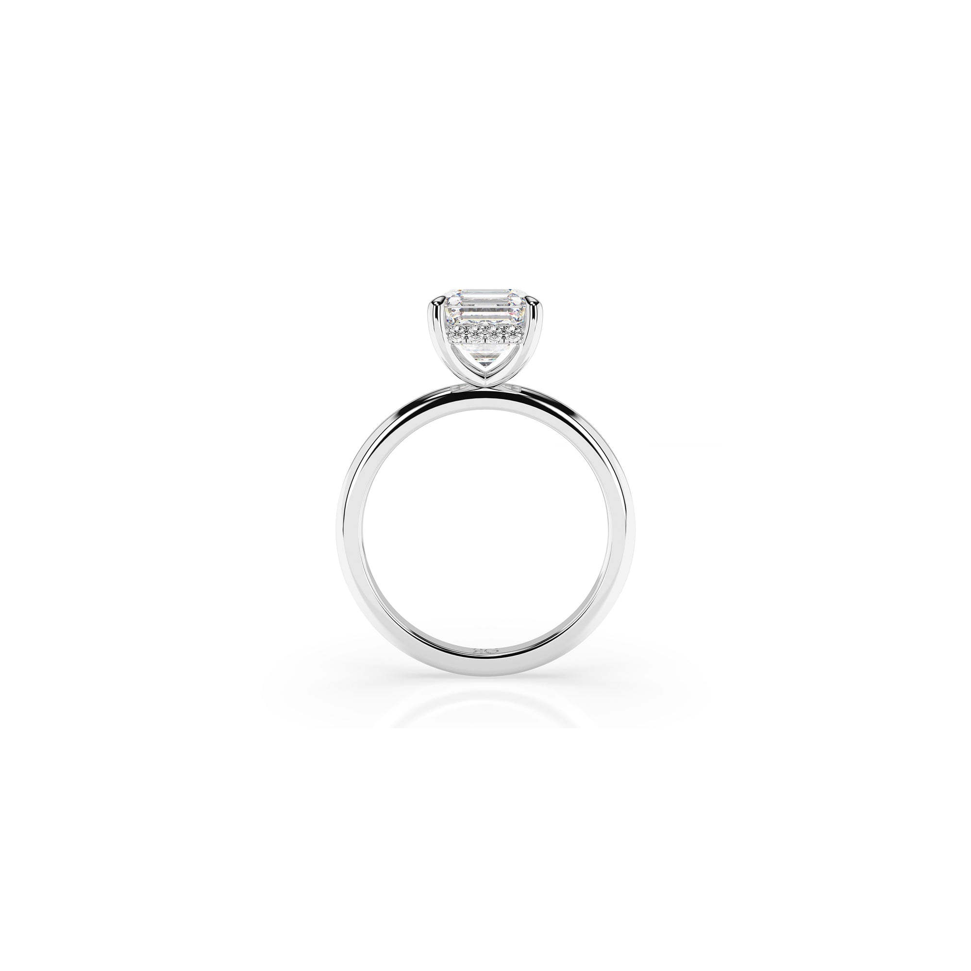 14k Ascher Solitaire Ring | Hidden Halo