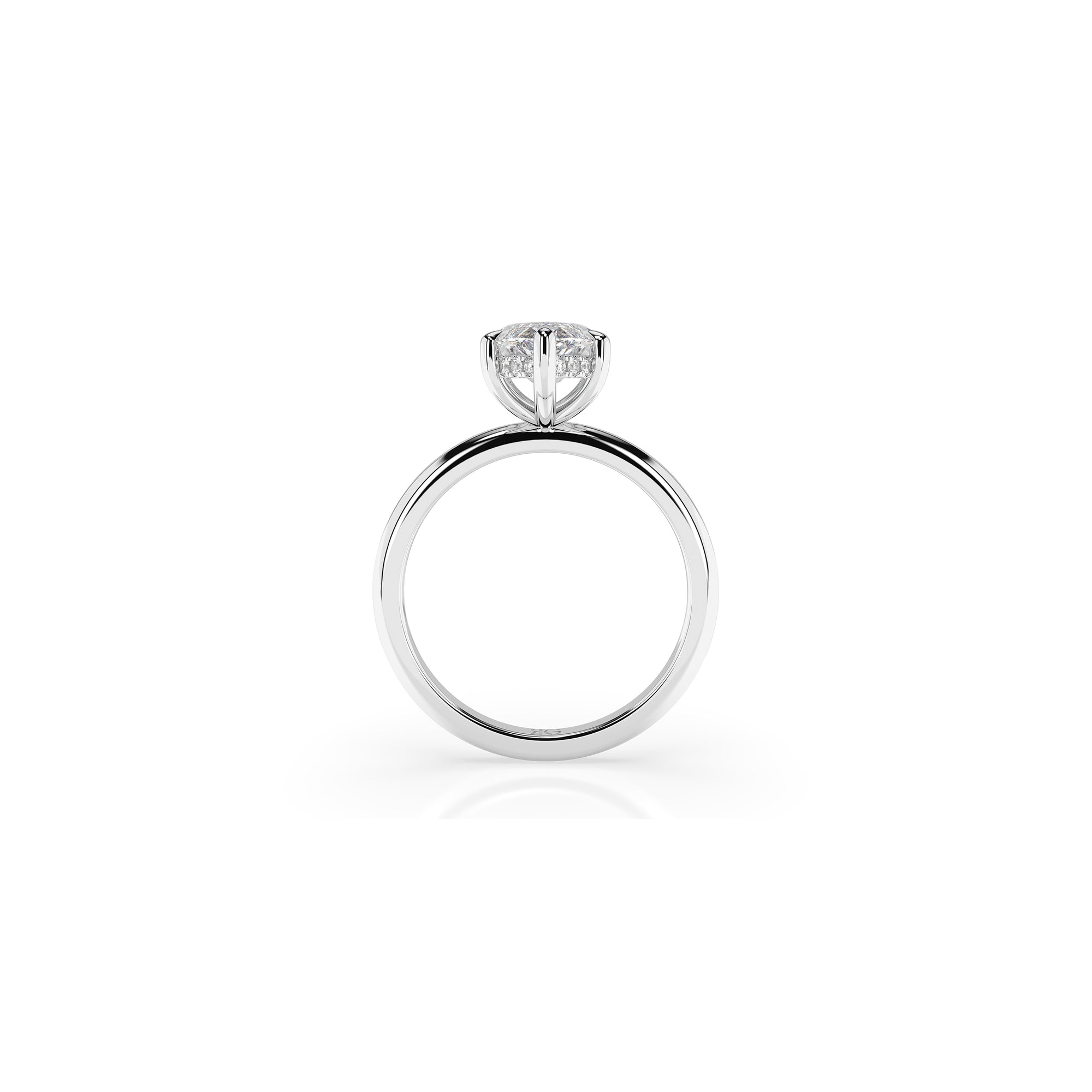 14k Marquise Cut Solitaire Ring | Hidden Halo