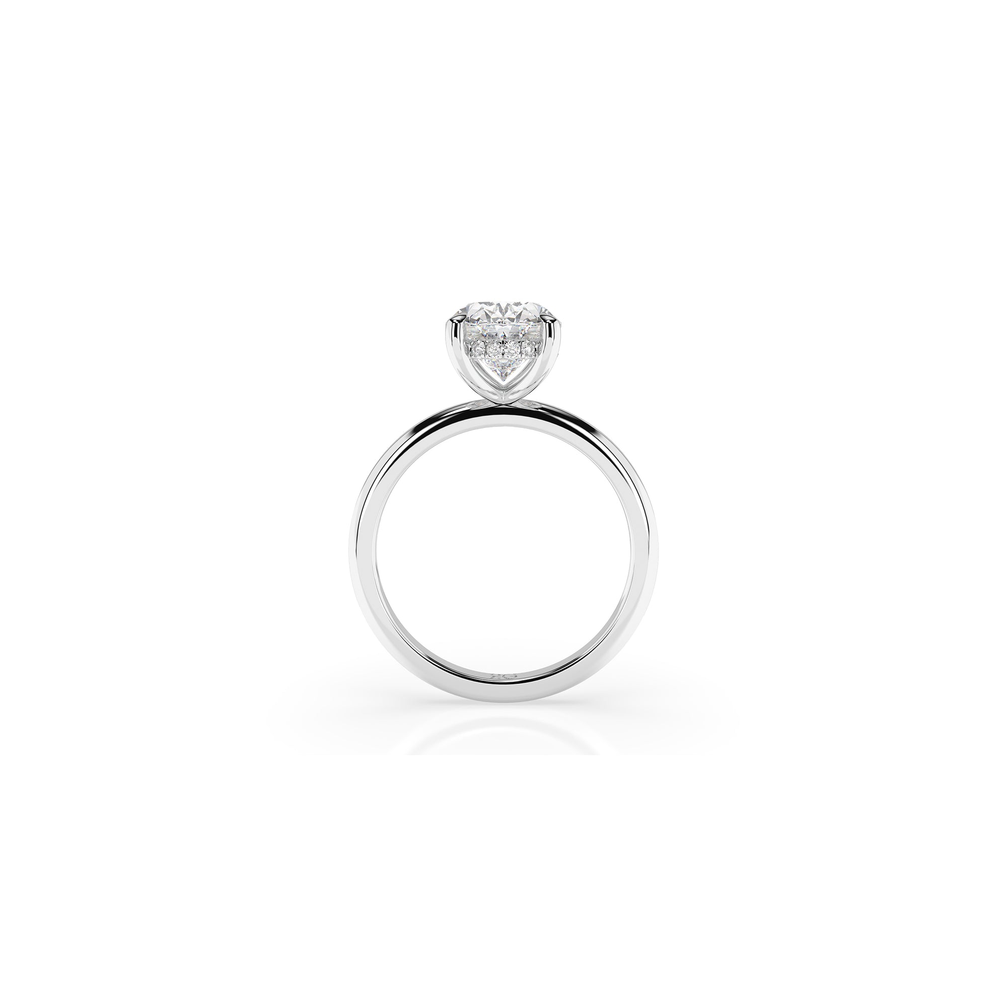 14k Oval Cut Solitaire Ring | Hidden Halo