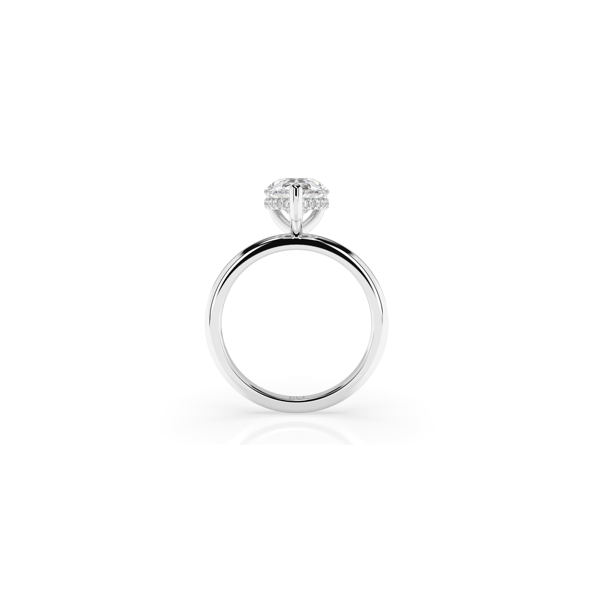 14k Pear Cut Solitaire Ring | Hidden Halo
