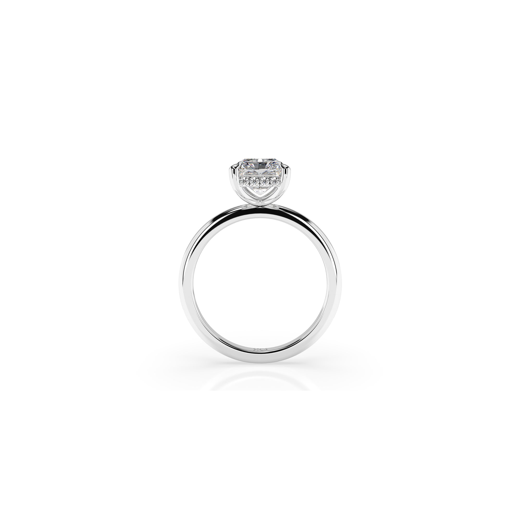 14k Radiant Solitaire Ring | Hidden Halo