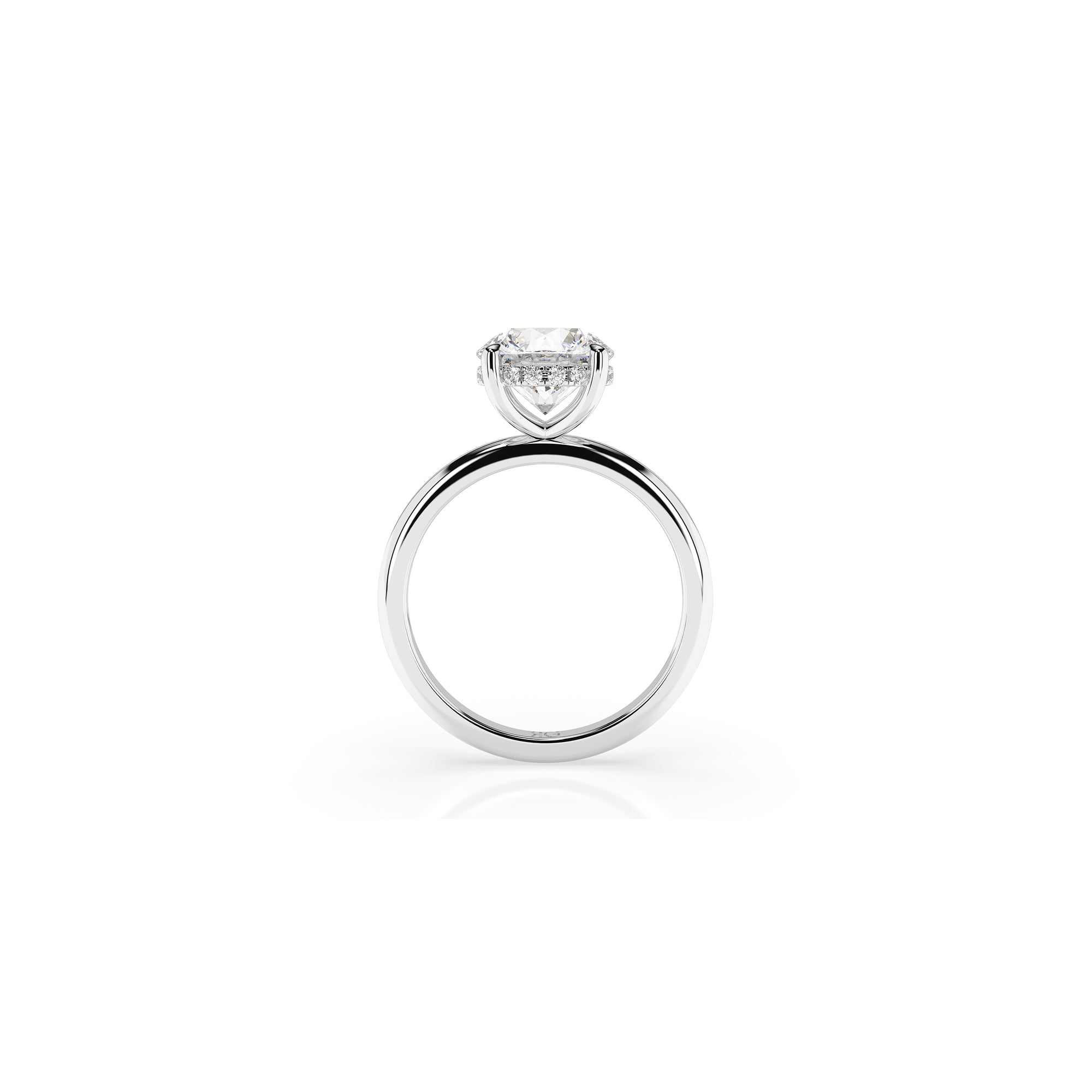 14k Round Solitaire Ring | Hidden Halo