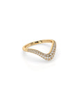 14K Diamond Chevron Pave Ring