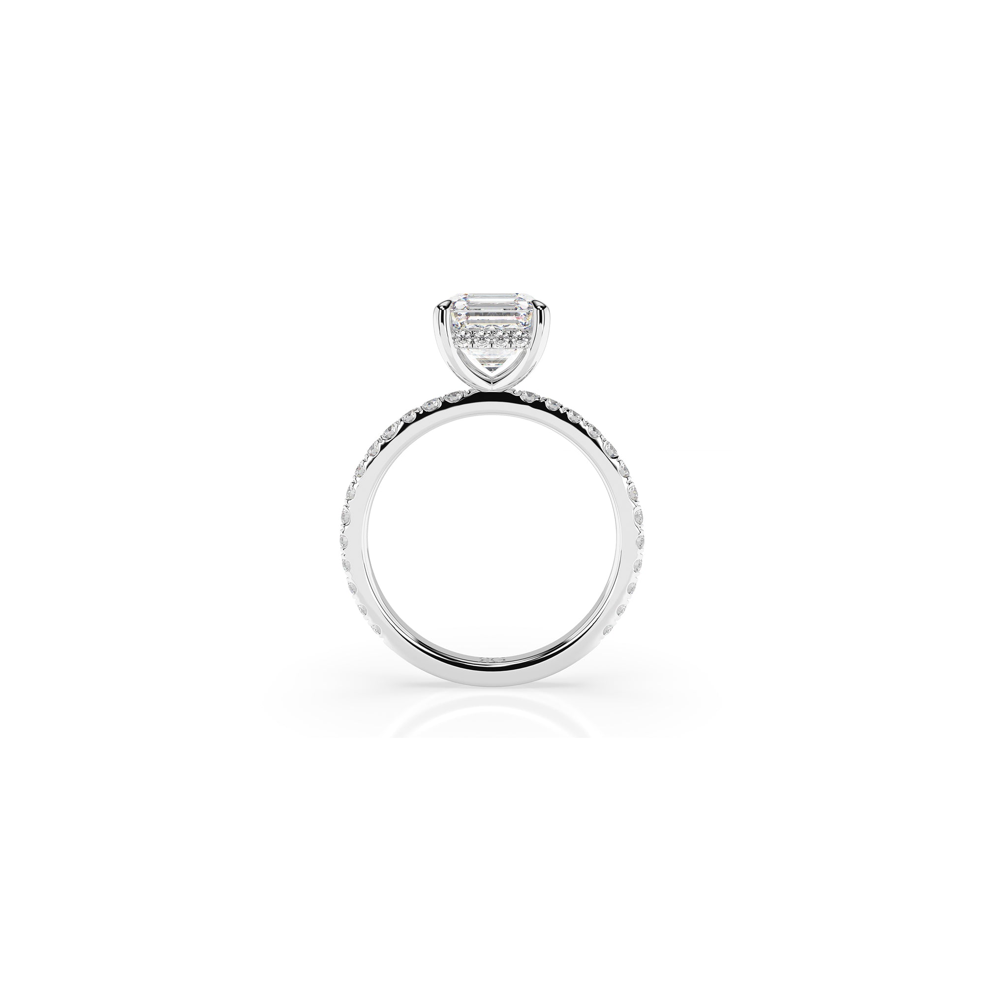 14k Ascher Solitaire Pave Band | Hidden Halo