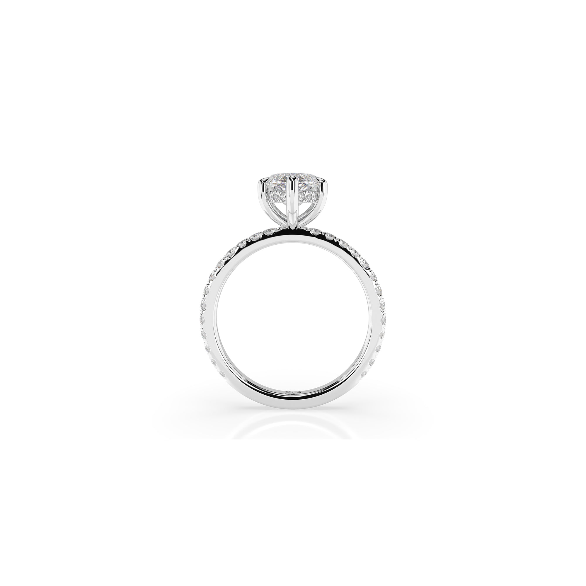 14k Marquise Solitaire Pave Band | Hidden Halo