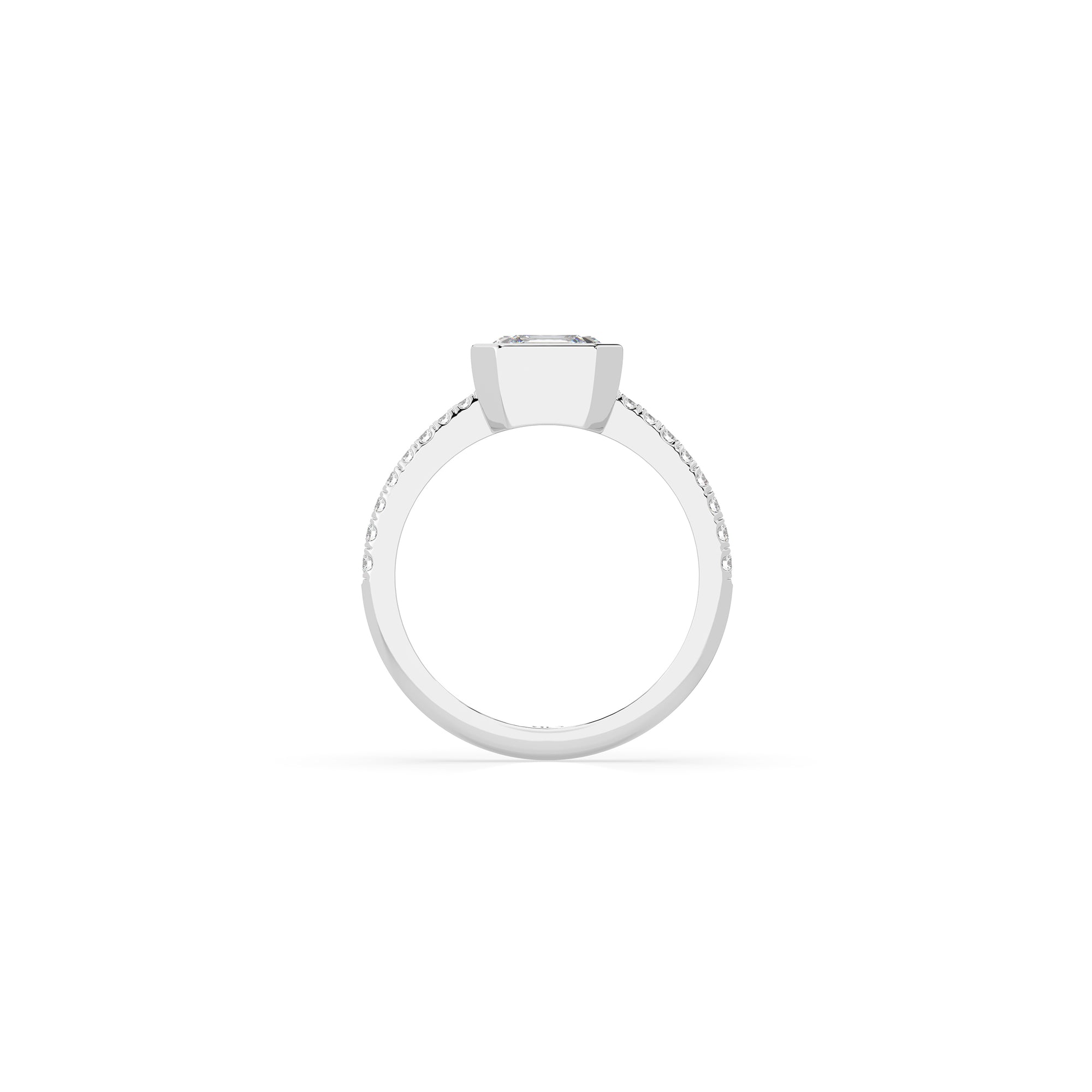 14k Ascher Pave Bezel Ring