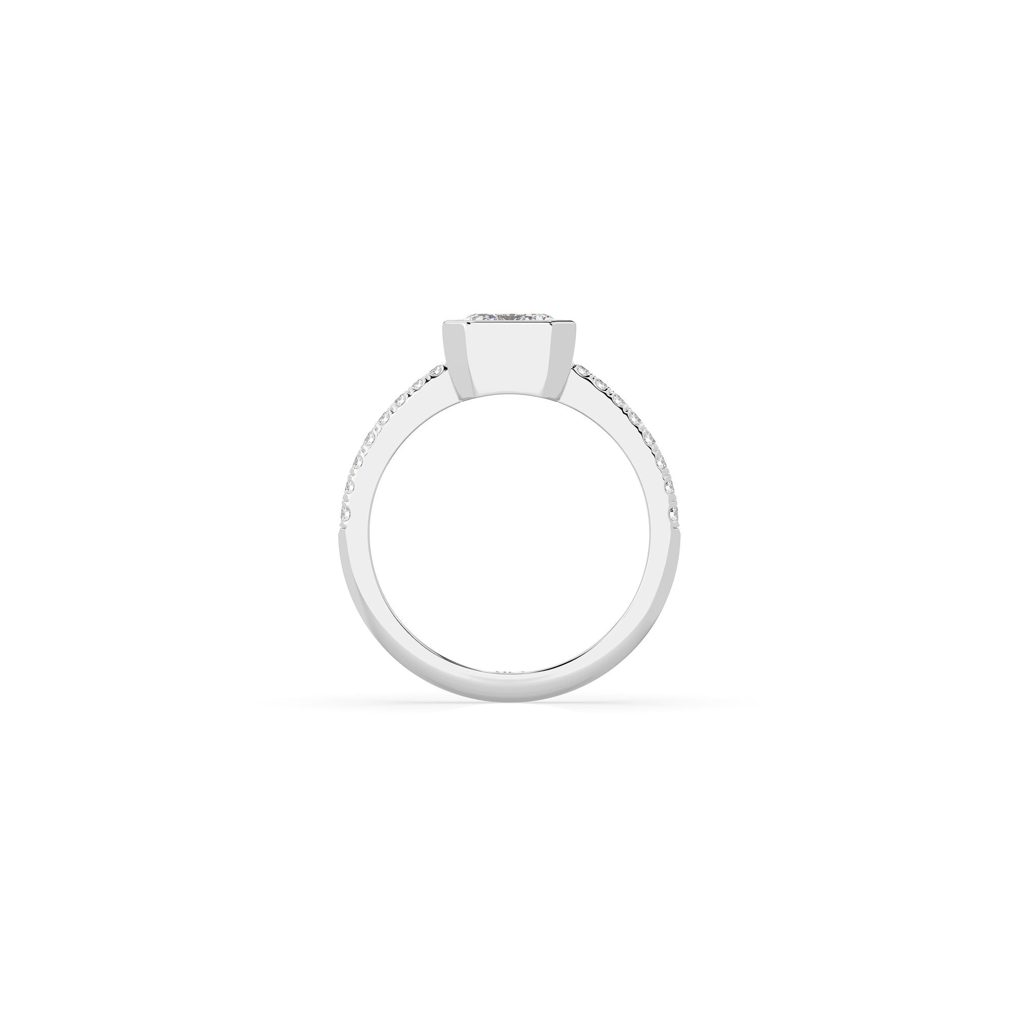 14k Emerald Pave Bezel Ring