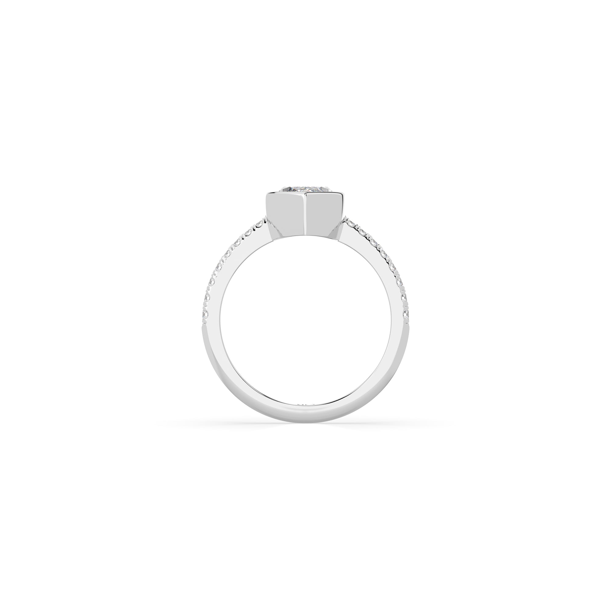 14k Marquise Pave Bezel Ring