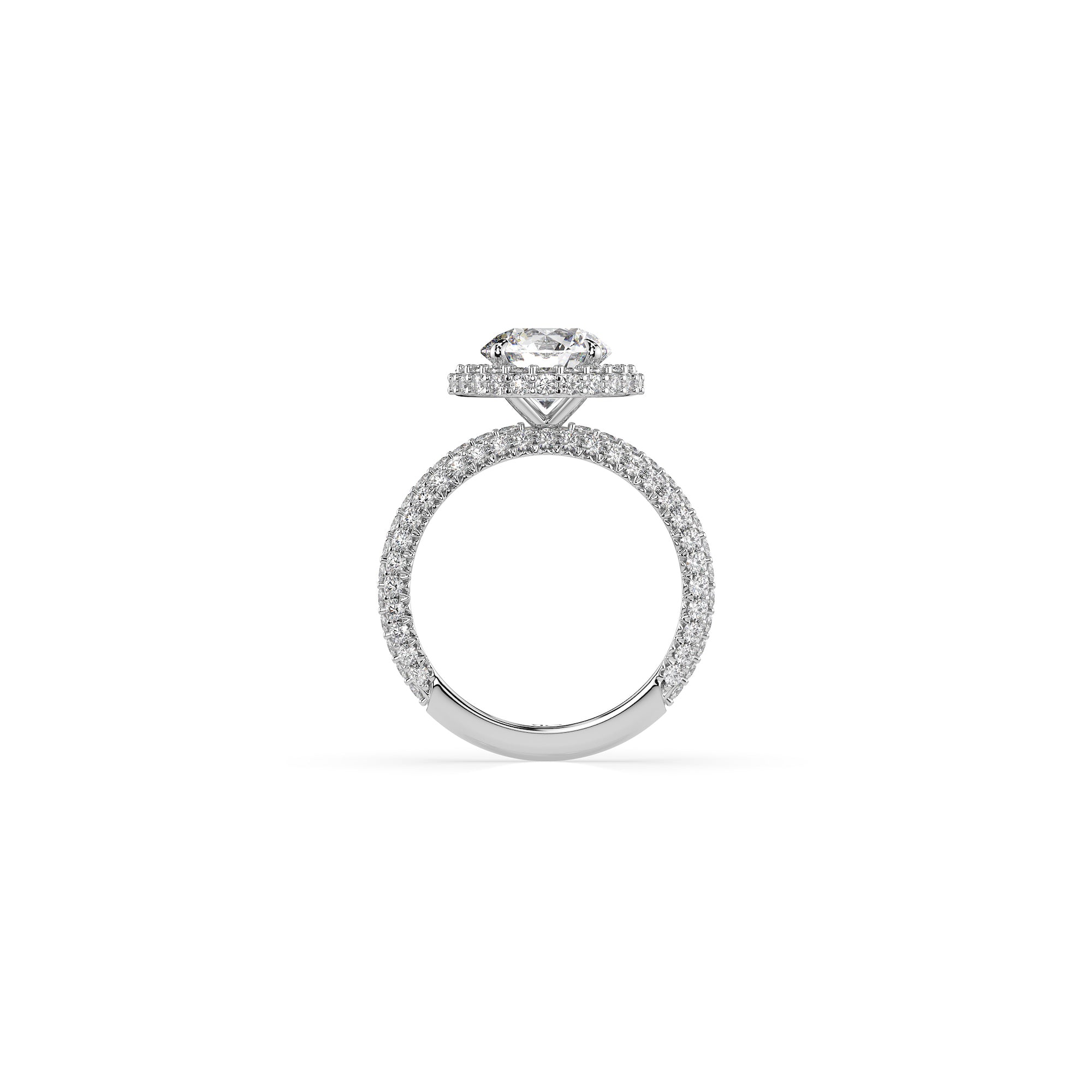 14k Round Triple Pave Ring