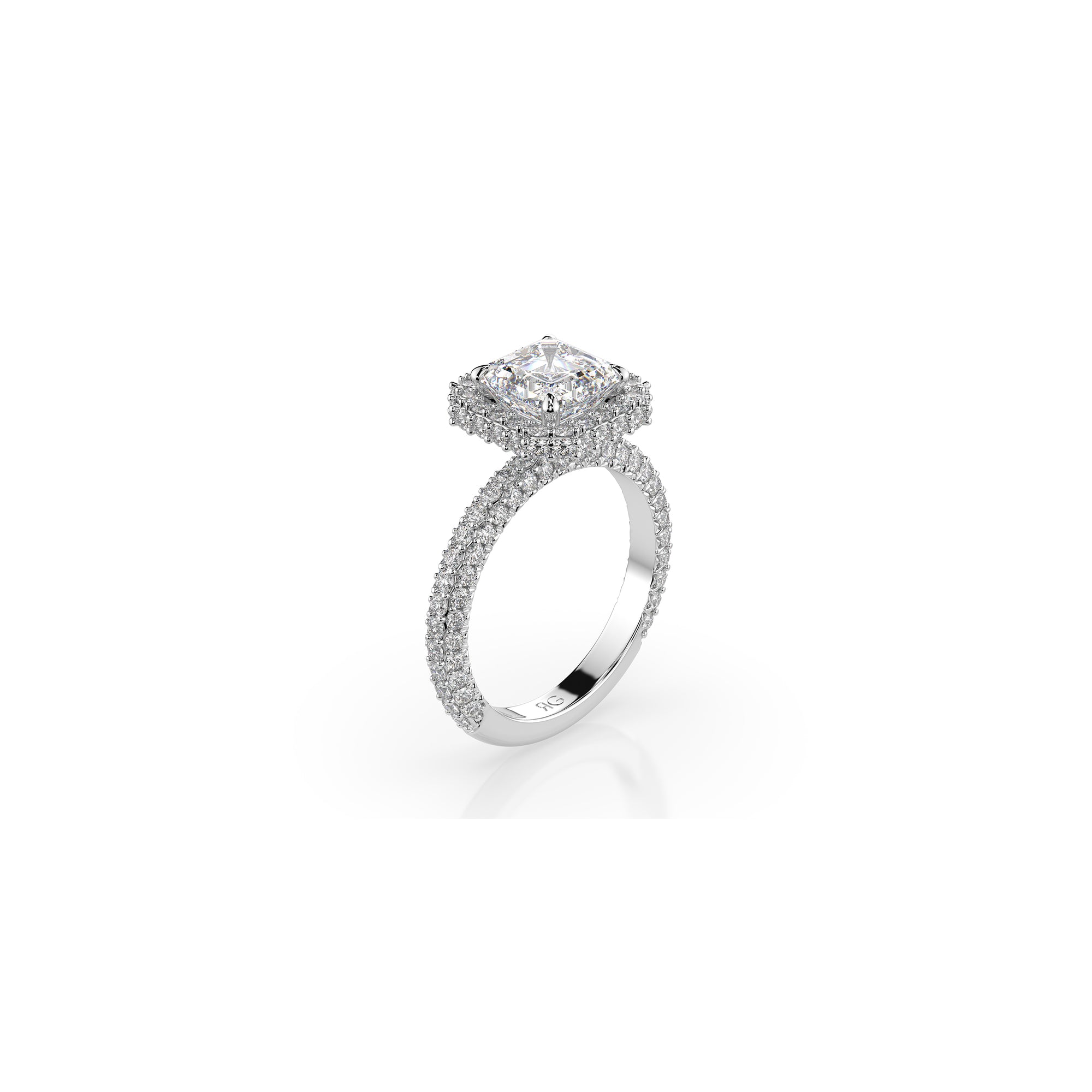14k Ascher Triple Pave Ring