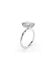 14k Emerald Cut Solitaire Ring | Hidden Halo