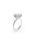 14k Princess Cut Solitaire Ring | Hidden Halo