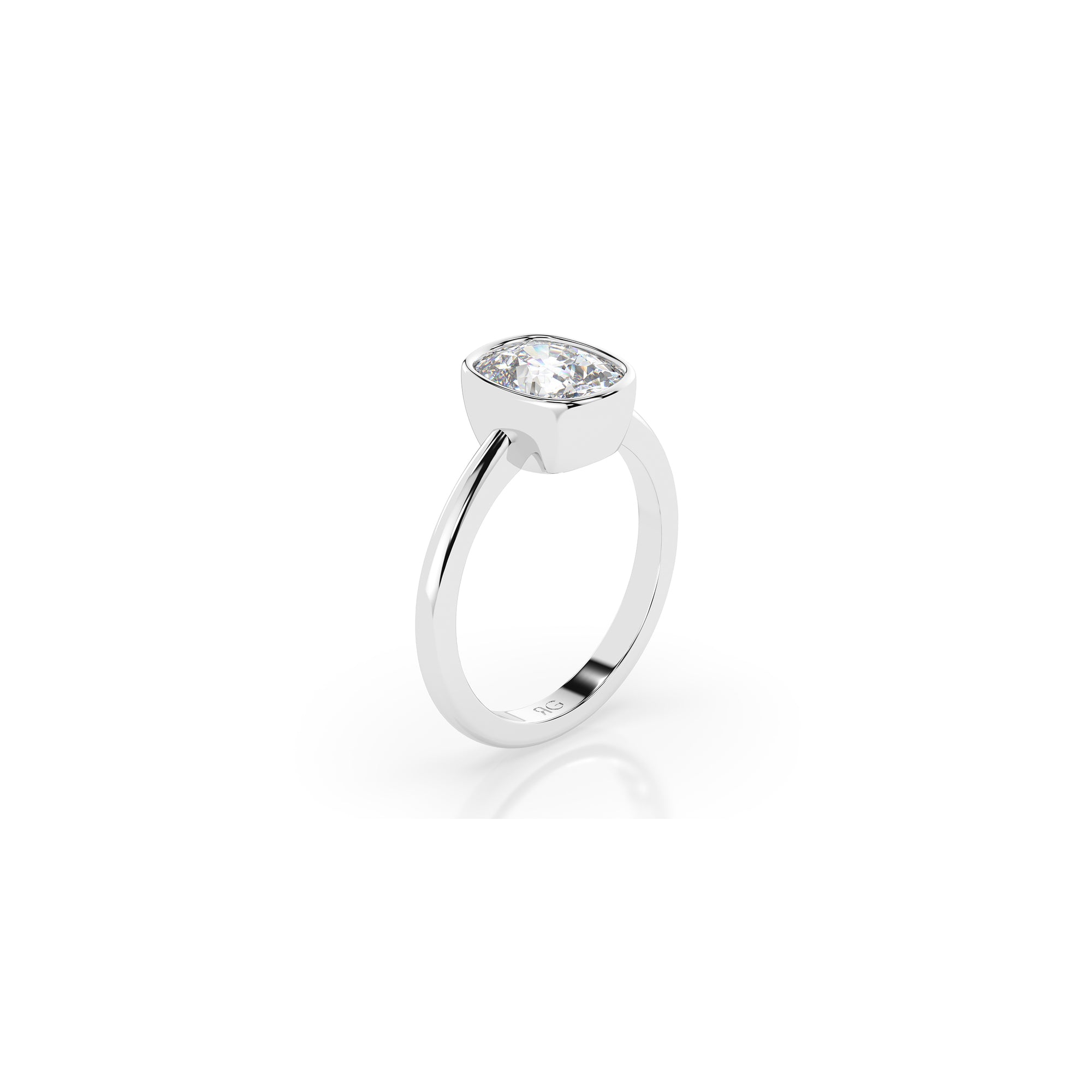 14k Cushion Bezel Ring