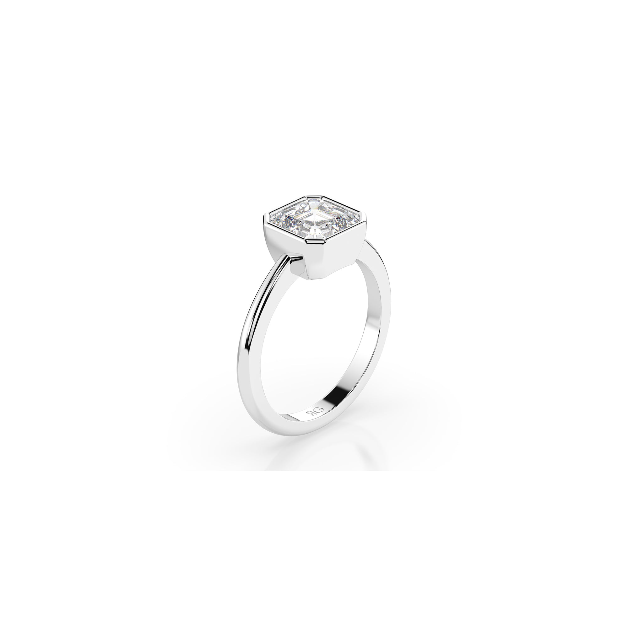 14k Ascher Bezel Ring