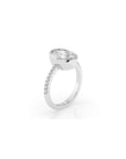 14k Oval Pave Bezel Ring
