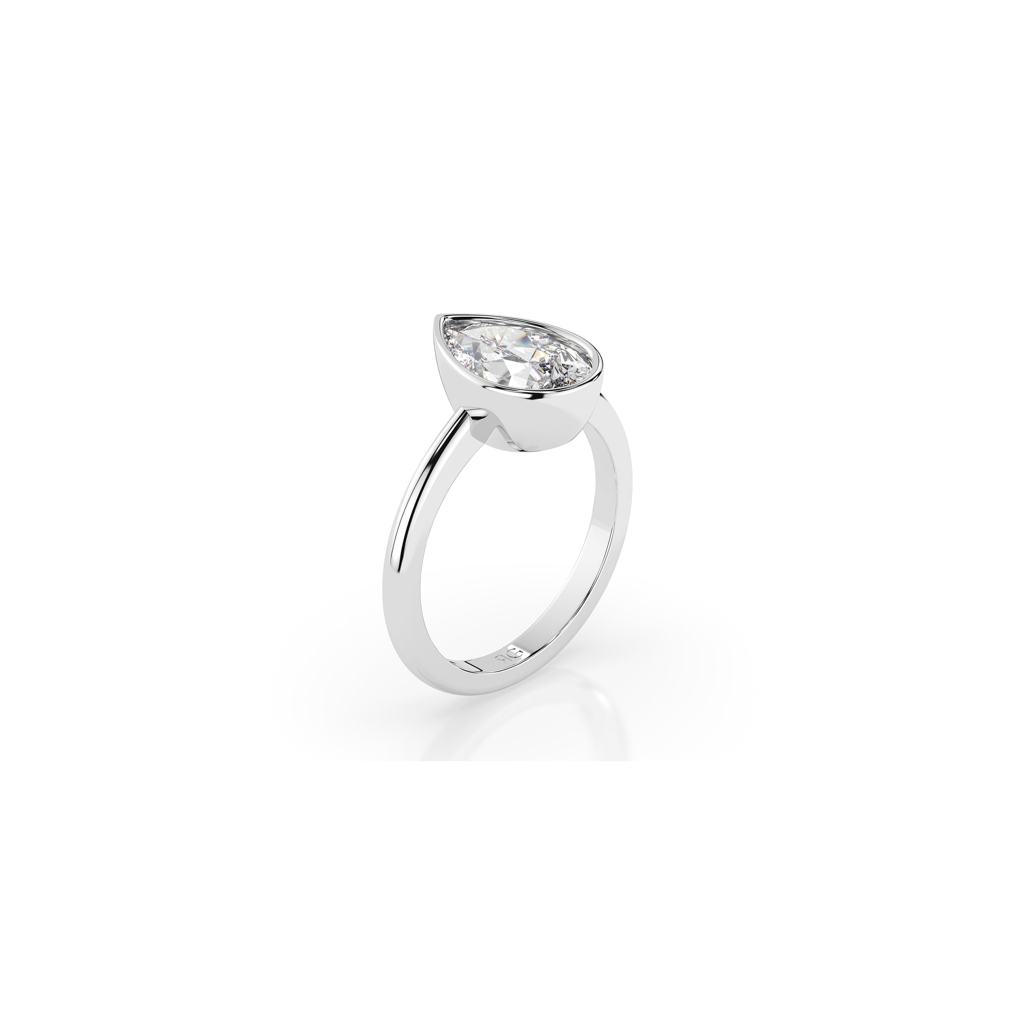 14k Pear Shape Bezel Ring