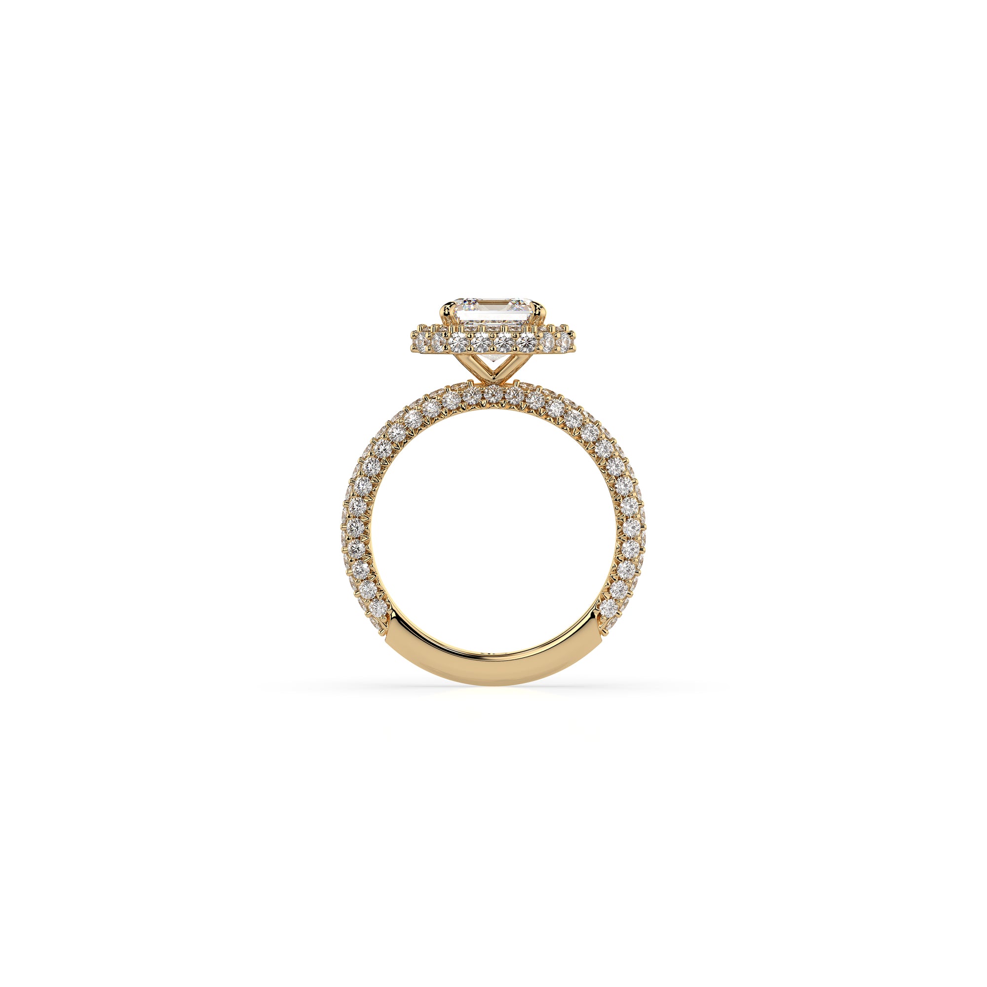 14k Ascher Triple Pave Ring