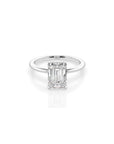 14k Emerald Cut Solitaire Ring | Hidden Halo