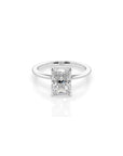 14k Radiant Solitaire Ring | Hidden Halo