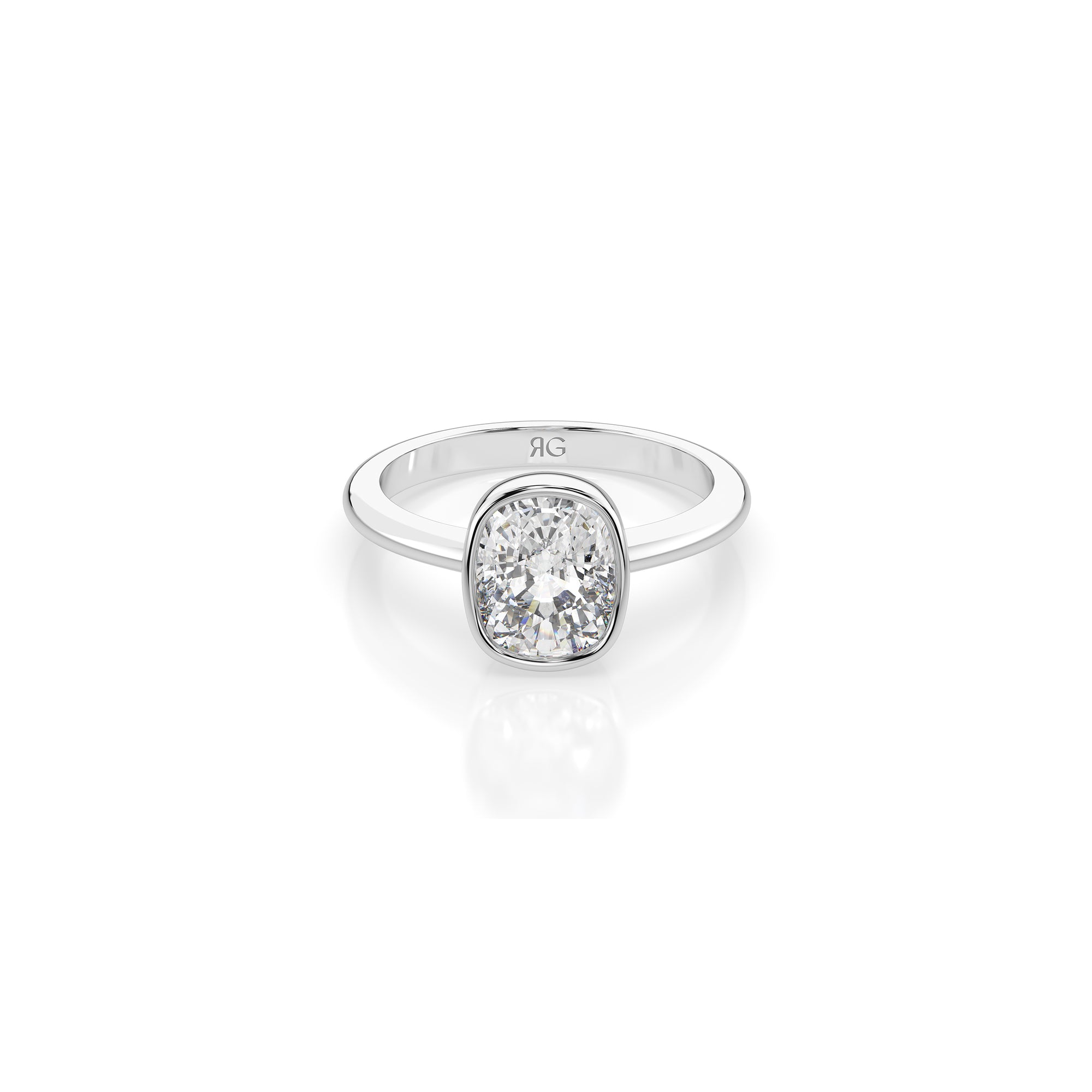 14k Cushion Bezel Ring