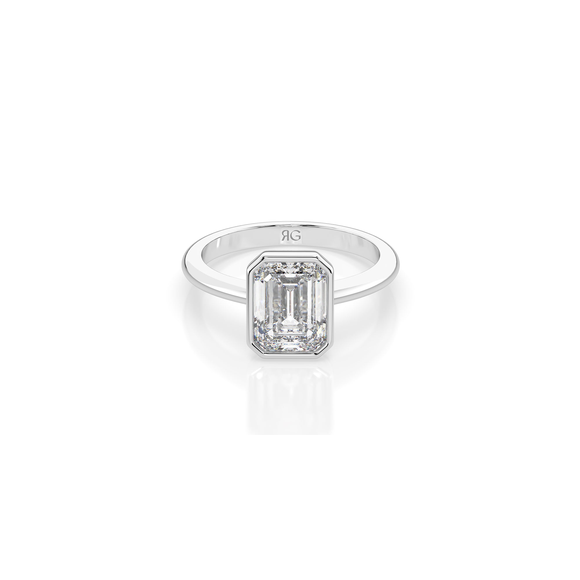 14k Emerald Bezel Ring