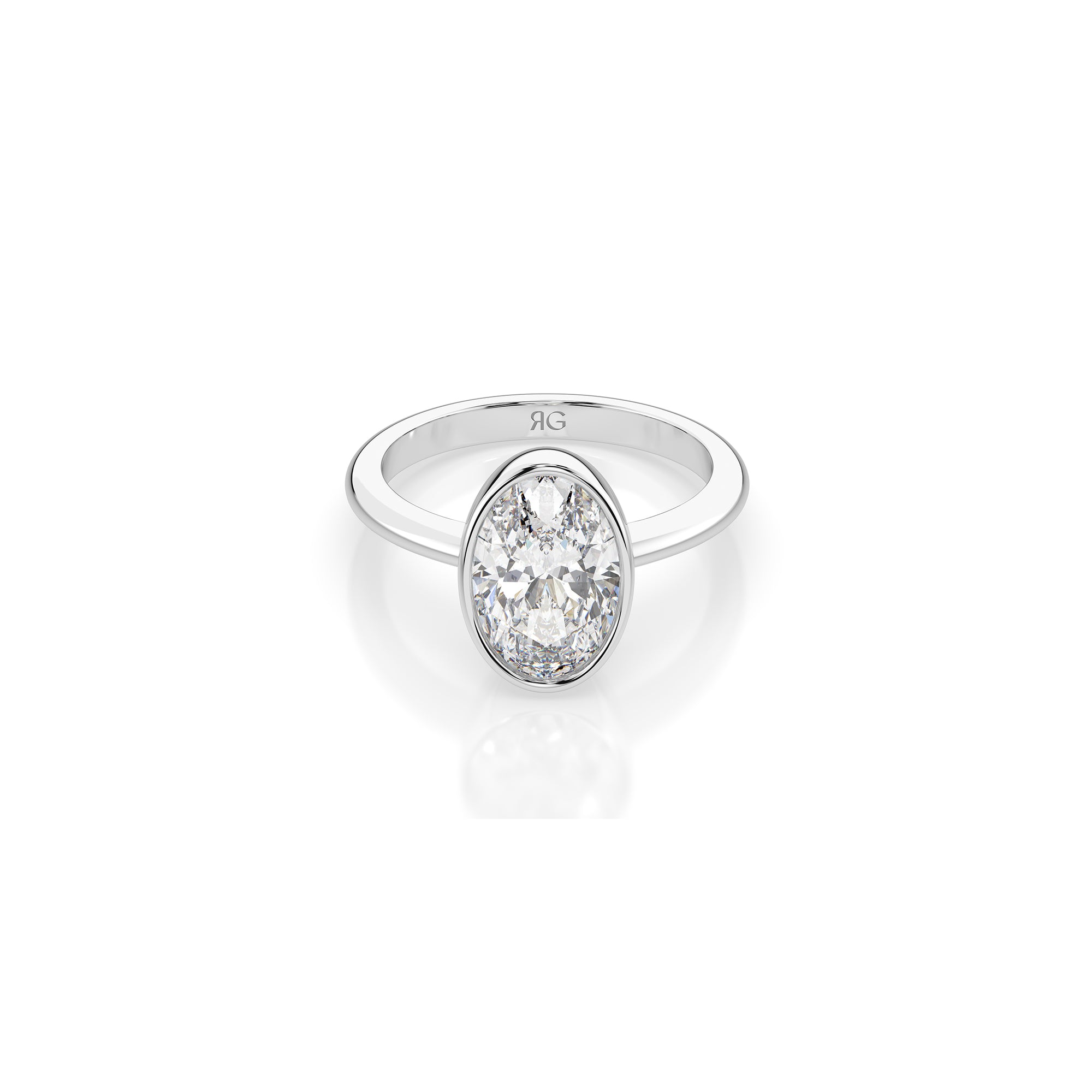 14k Oval Bezel Ring