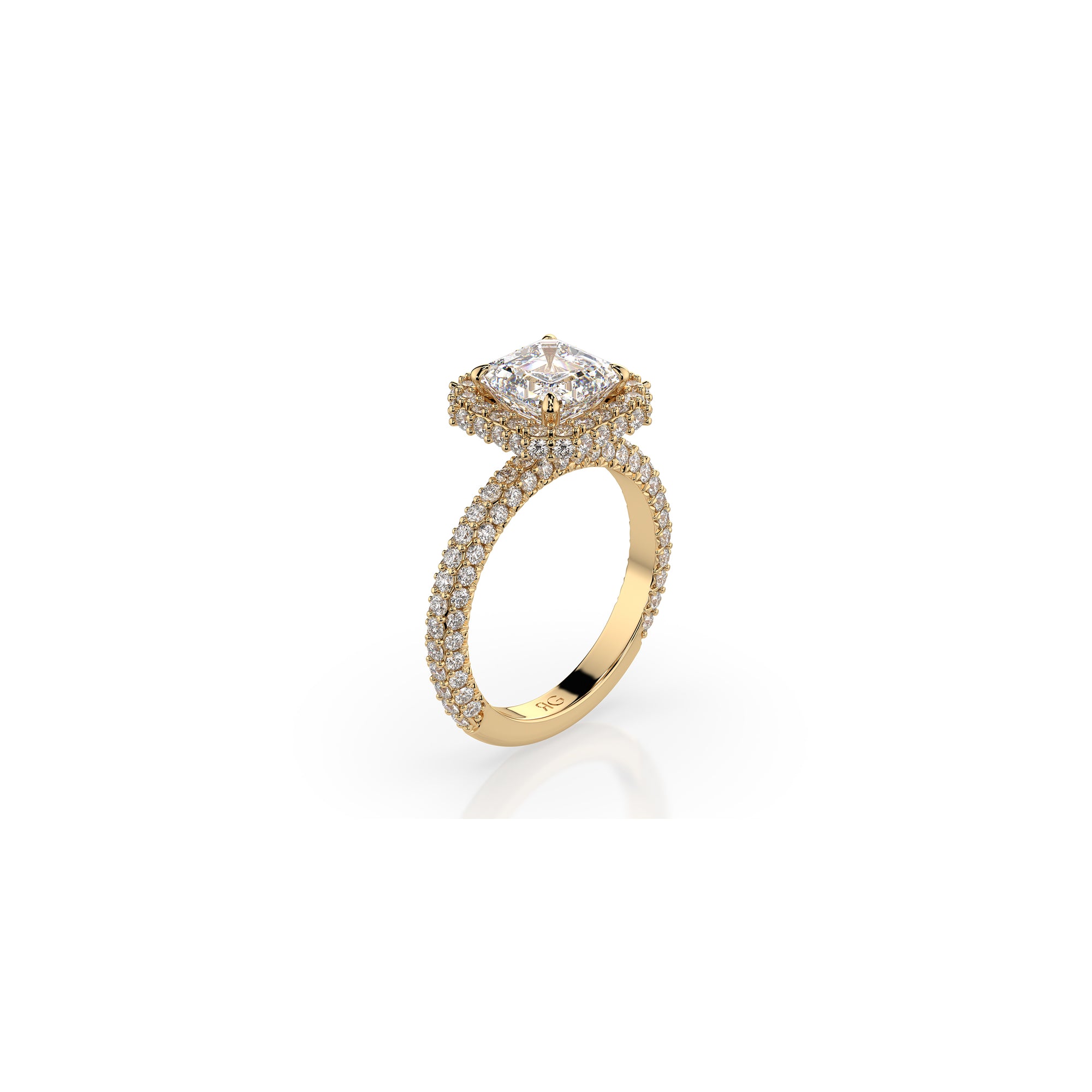 14k Ascher Triple Pave Ring