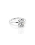 14k Cushion Cut Solitaire Ring | Hidden Halo