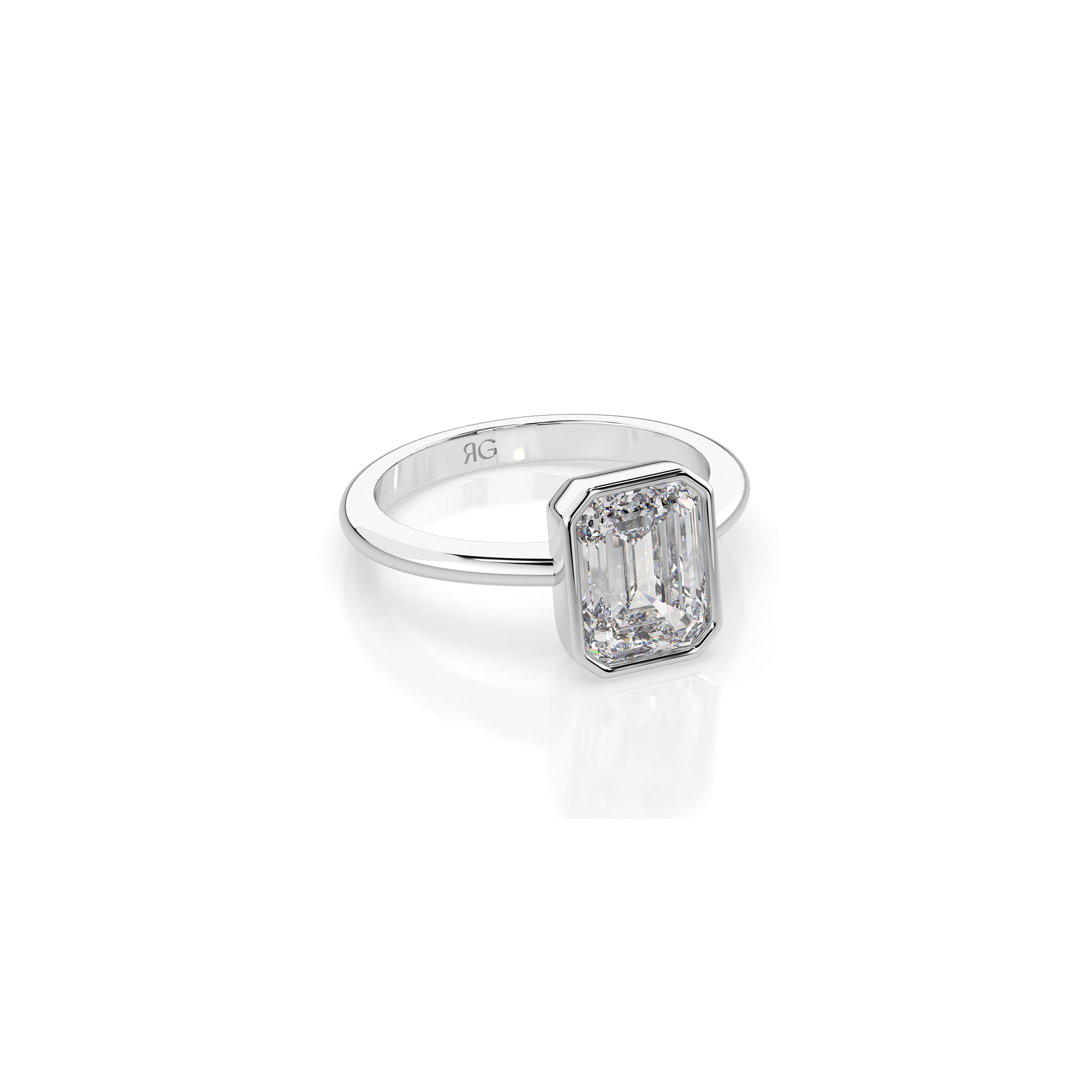 14k Emerald Bezel Ring