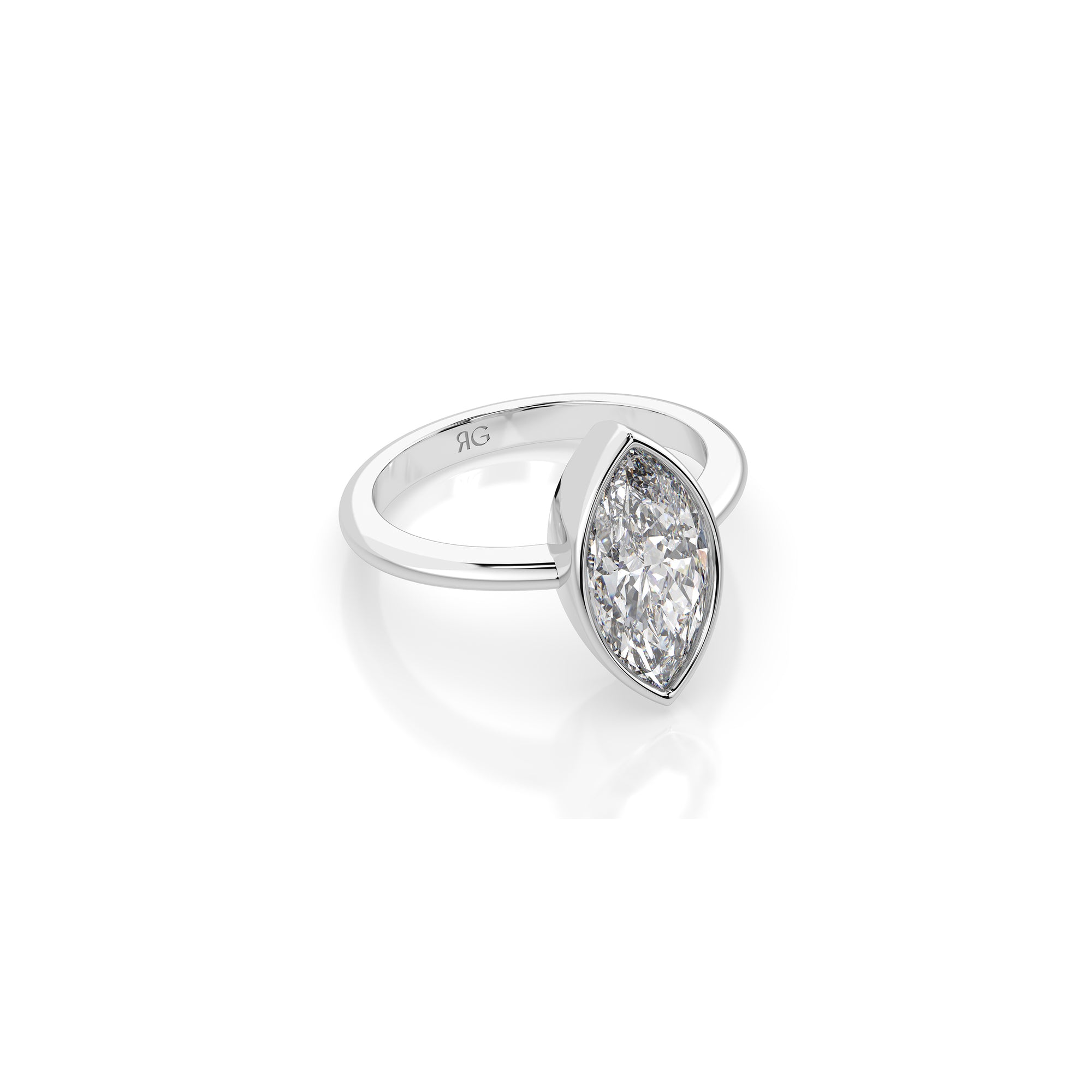 14k Marquise Bezel Ring