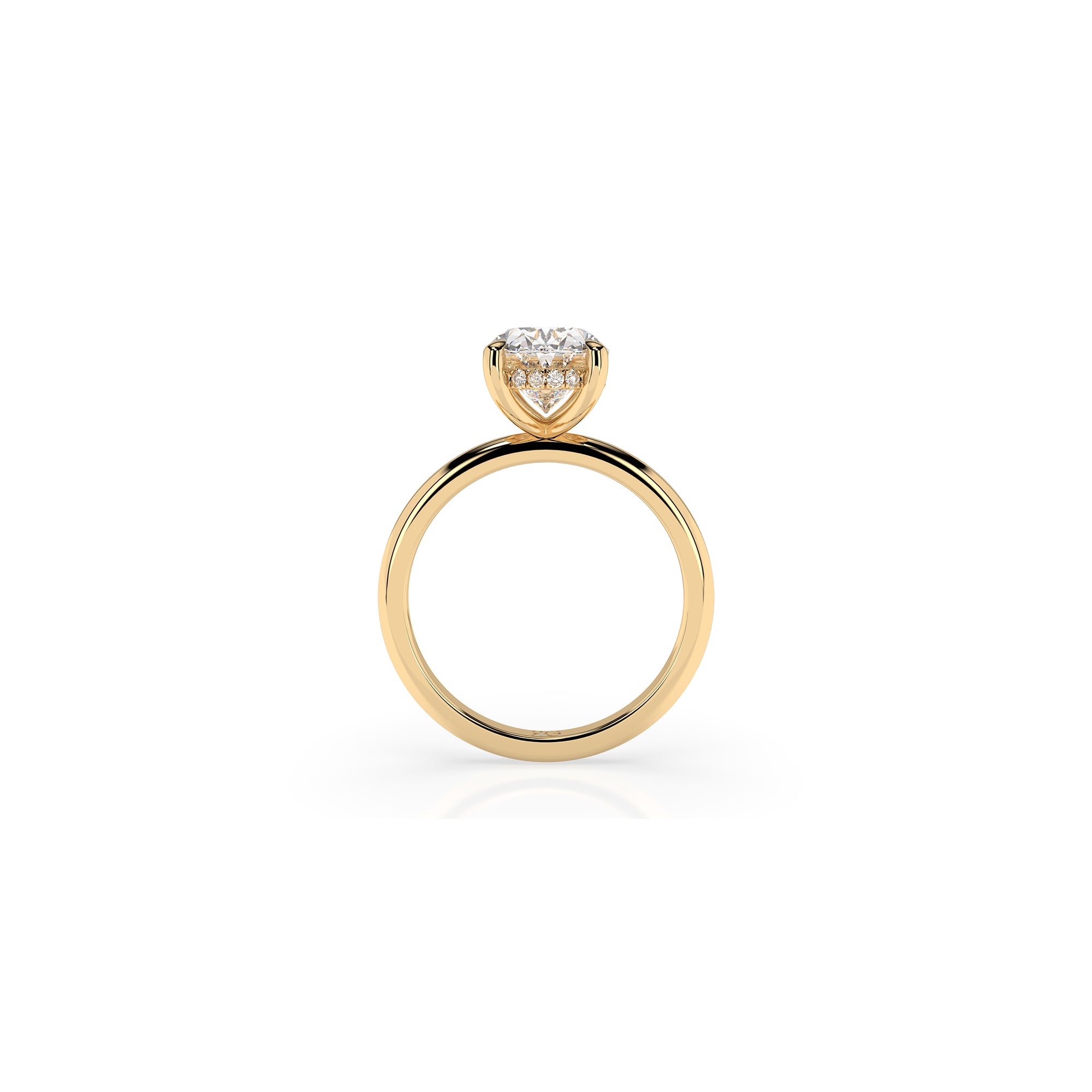 14k Oval Cut Solitaire Ring | Hidden Halo