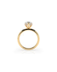 14k Pear Cut Solitaire Ring | Hidden Halo
