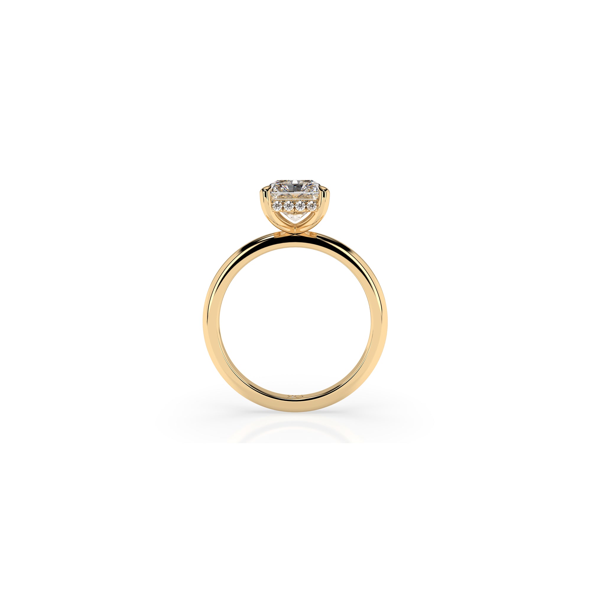 14k Radiant Solitaire Ring | Hidden Halo