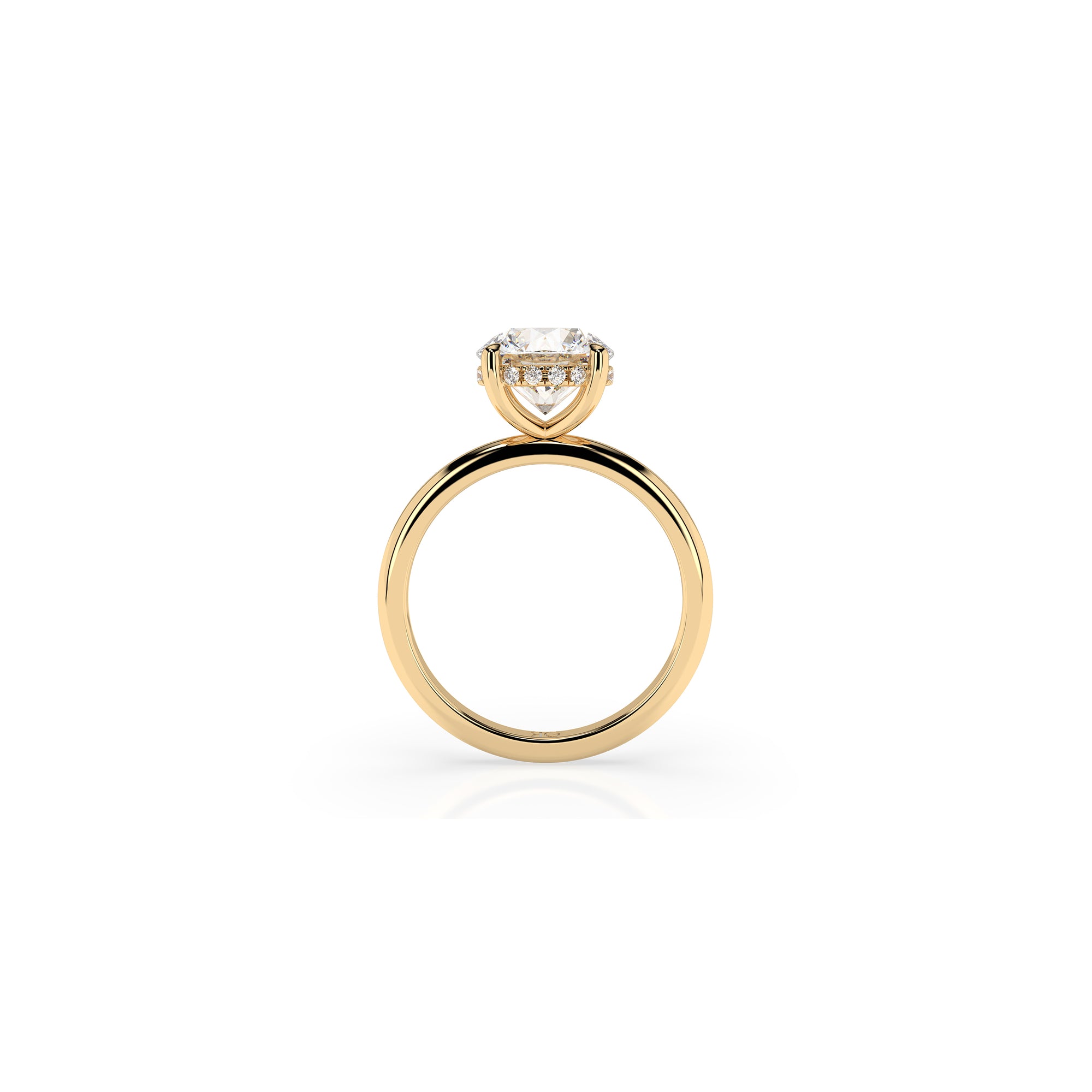14k Round Solitaire Ring | Hidden Halo