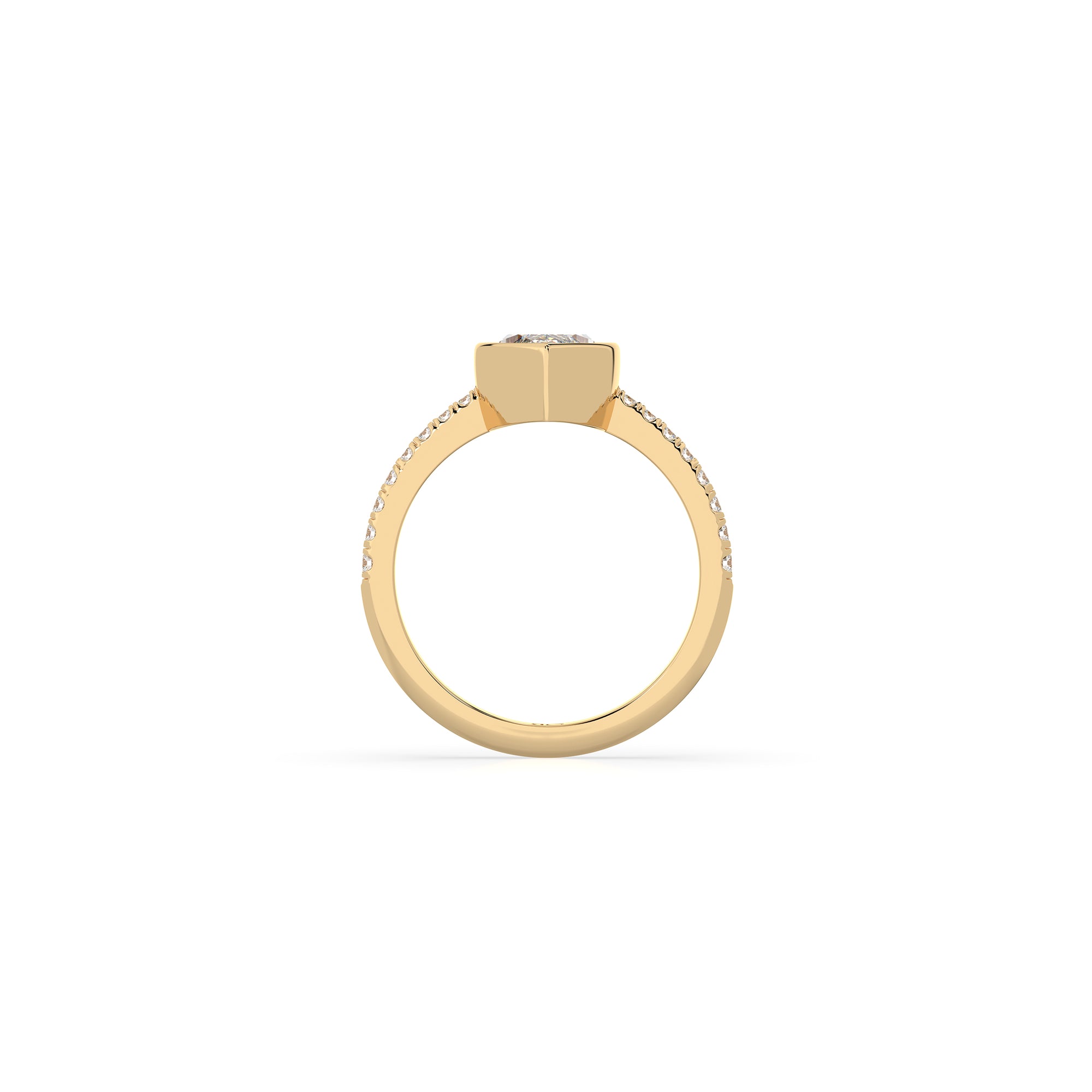 14k Marquise Pave Bezel Ring