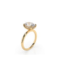 14k Oval Cut Solitaire Ring | Hidden Halo