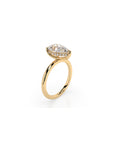 14k Pear Cut Solitaire Ring | Hidden Halo