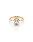 14k Oval Cut Solitaire Ring | Hidden Halo