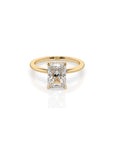 14k Radiant Solitaire Ring | Hidden Halo