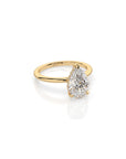 14k Pear Cut Solitaire Ring | Hidden Halo