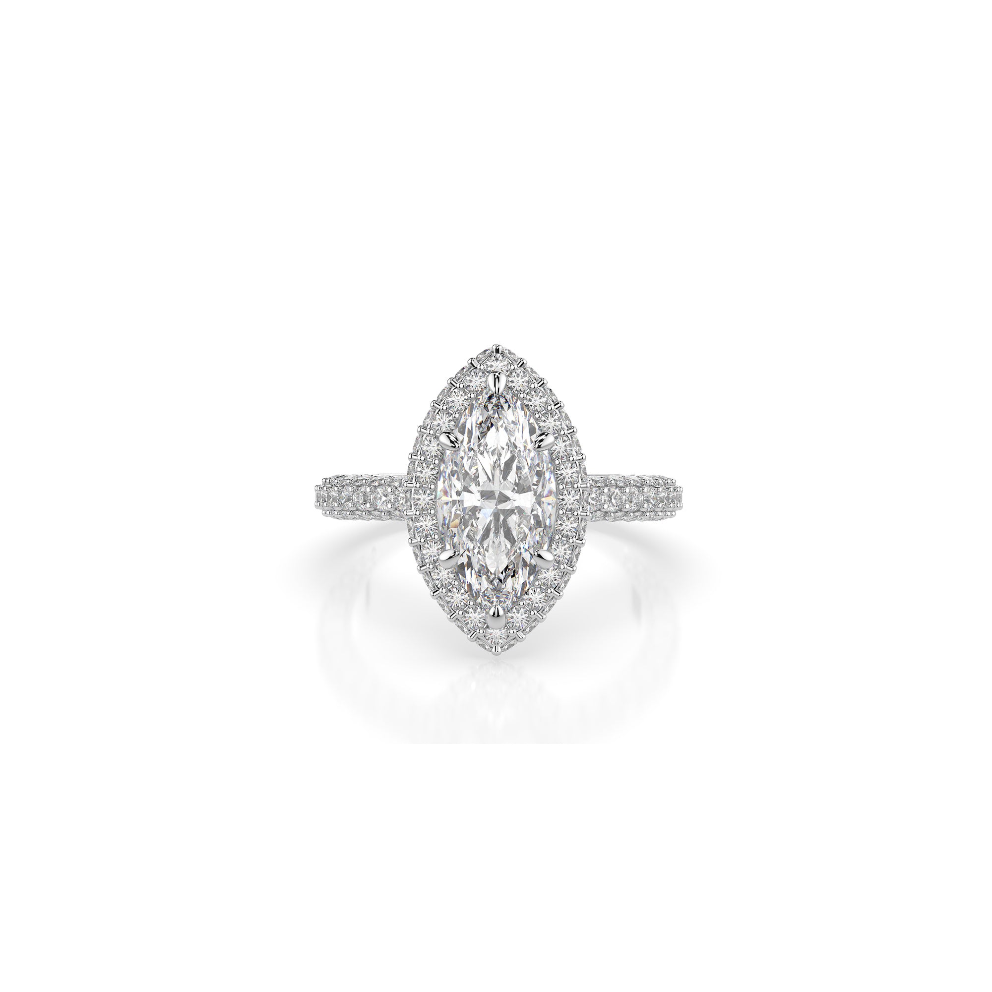 14k Marquise Triple Pave Ring
