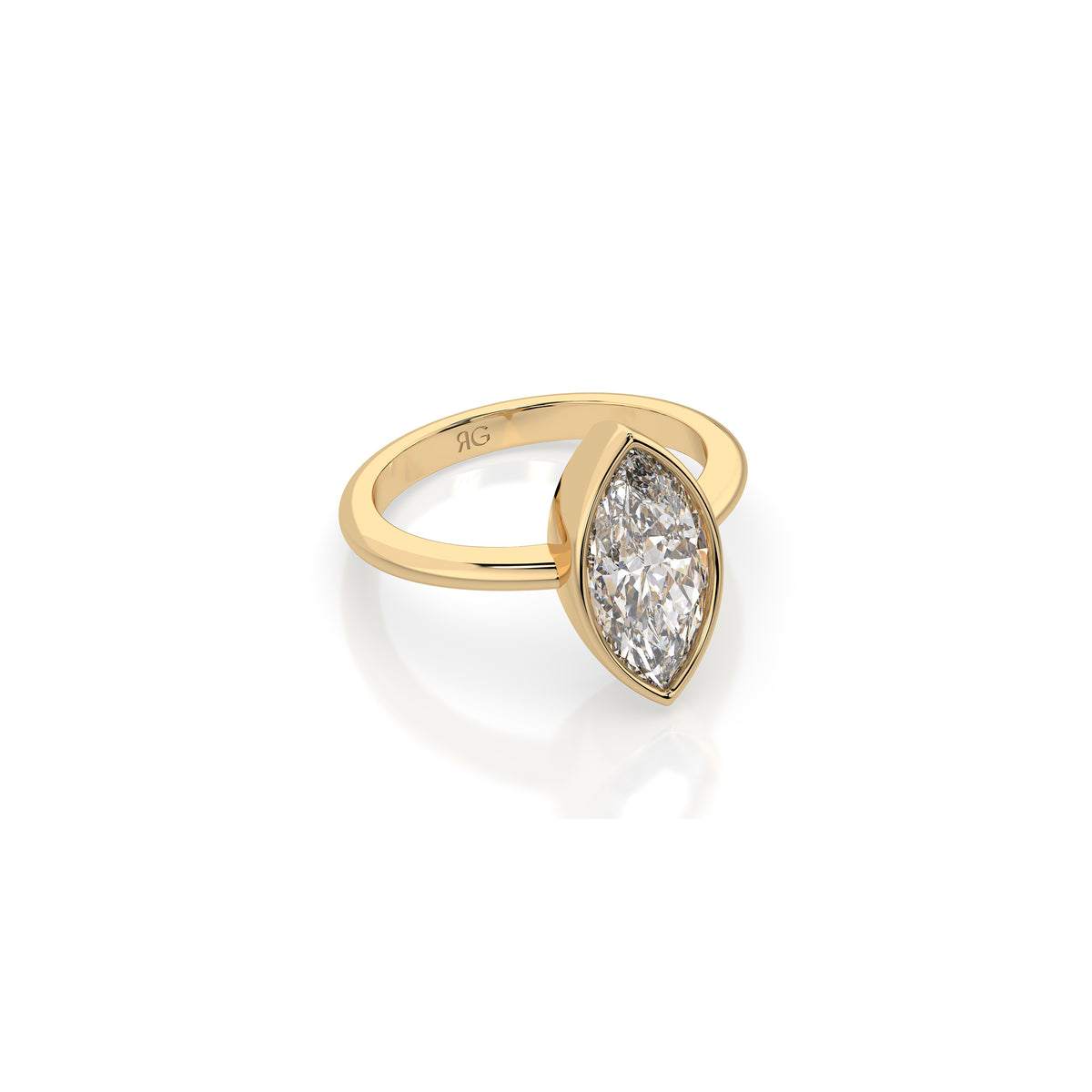 14k Marquise Bezel Ring