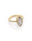 14k Marquise Pave Bezel Ring
